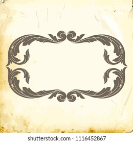 Retro baroque decorations element with flourishes calligraphic ornament. Vintage style design collection for Posters, Placards, Invitations, Banners, Badges and Logotypes.