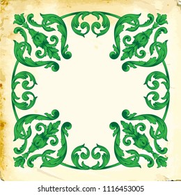 Retro baroque decorations element with flourishes calligraphic ornament. Vintage style design collection for Posters, Placards, Invitations, Banners, Badges and Logotypes.