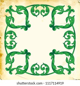Retro baroque decorations element with flourishes calligraphic ornament. Vintage style design collection for Posters, Placards, Invitations, Banners, Badges and Logotypes.