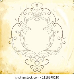 Retro baroque decorations element with flourishes calligraphic ornament. Vintage style design collection for Posters, Placards, Invitations, Banners, Badges and Logotypes.
