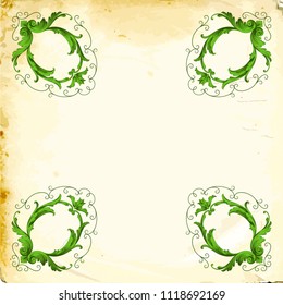 Retro baroque decorations element with flourishes calligraphic ornament. Vintage style design collection for Posters, Placards, Invitations, Banners, Badges and Logotypes.