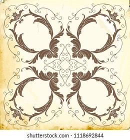 Retro baroque decorations element with flourishes calligraphic ornament. Vintage style design collection for Posters, Placards, Invitations, Banners, Badges and Logotypes.
