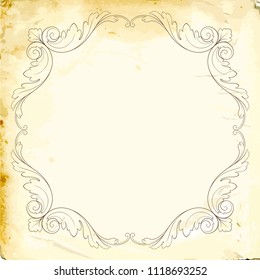 Retro baroque decorations element with flourishes calligraphic ornament. Vintage style design collection for Posters, Placards, Invitations, Banners, Badges and Logotypes.