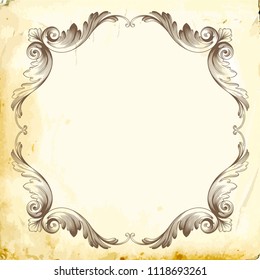 Retro baroque decorations element with flourishes calligraphic ornament. Vintage style design collection for Posters, Placards, Invitations, Banners, Badges and Logotypes.