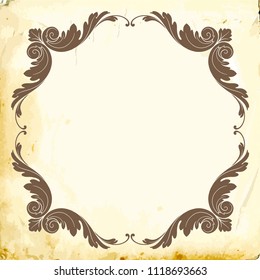 Retro baroque decorations element with flourishes calligraphic ornament. Vintage style design collection for Posters, Placards, Invitations, Banners, Badges and Logotypes.