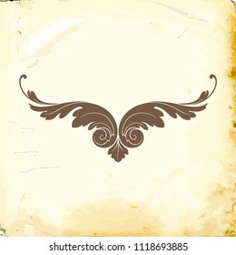 Retro baroque decorations element with flourishes calligraphic ornament. Vintage style design collection for Posters, Placards, Invitations, Banners, Badges and Logotypes.