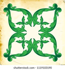 Retro baroque decorations element with flourishes calligraphic ornament. Vintage style design collection for Posters, Placards, Invitations, Banners, Badges and Logotypes.