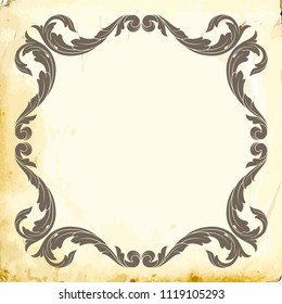 Retro baroque decorations element with flourishes calligraphic ornament. Vintage style design collection for Posters, Placards, Invitations, Banners, Badges and Logotypes.