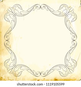 Retro baroque decorations element with flourishes calligraphic ornament. Vintage style design collection for Posters, Placards, Invitations, Banners, Badges and Logotypes.
