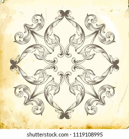 Retro baroque decorations element with flourishes calligraphic ornament. Vintage style design collection for Posters, Placards, Invitations, Banners, Badges and Logotypes.