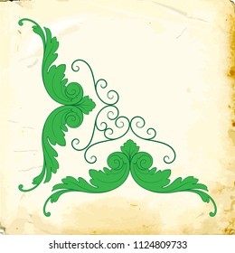 Retro baroque decorations element with flourishes calligraphic ornament. Vintage style design collection for Posters, Placards, Invitations, Banners, Badges and Logotypes.