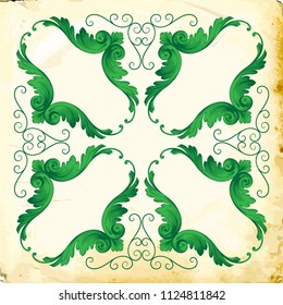 Retro baroque decorations element with flourishes calligraphic ornament. Vintage style design collection for Posters, Placards, Invitations, Banners, Badges and Logotypes.