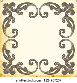 Retro baroque decorations element with flourishes calligraphic ornament. Vintage style design collection for Posters, Placards, Invitations, Banners, Badges and Logotypes.