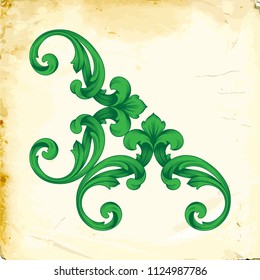 Retro baroque decorations element with flourishes calligraphic ornament. Vintage style design collection for Posters, Placards, Invitations, Banners, Badges and Logotypes.