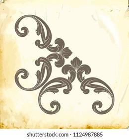 Retro baroque decorations element with flourishes calligraphic ornament. Vintage style design collection for Posters, Placards, Invitations, Banners, Badges and Logotypes.