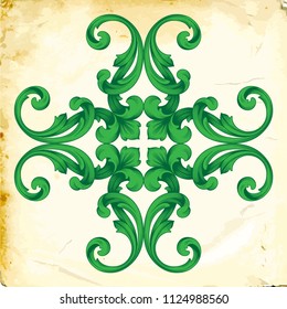 Retro baroque decorations element with flourishes calligraphic ornament. Vintage style design collection for Posters, Placards, Invitations, Banners, Badges and Logotypes.