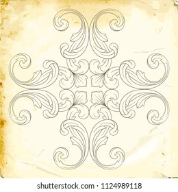 Retro baroque decorations element with flourishes calligraphic ornament. Vintage style design collection for Posters, Placards, Invitations, Banners, Badges and Logotypes.