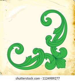 Retro baroque decorations element with flourishes calligraphic ornament. Vintage style design collection for Posters, Placards, Invitations, Banners, Badges and Logotypes.