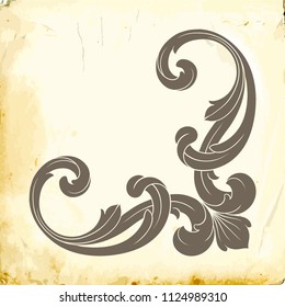 Retro baroque decorations element with flourishes calligraphic ornament. Vintage style design collection for Posters, Placards, Invitations, Banners, Badges and Logotypes.