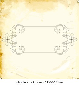 Retro baroque decorations element with flourishes calligraphic ornament. Vintage style design collection for Posters, Placards, Invitations, Banners, Badges and Logotypes.
