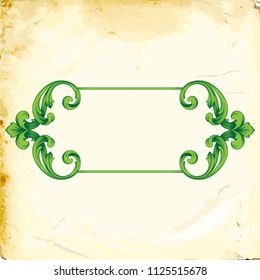 Retro baroque decorations element with flourishes calligraphic ornament. Vintage style design collection for Posters, Placards, Invitations, Banners, Badges and Logotypes.