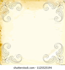 Retro baroque decorations element with flourishes calligraphic ornament. Vintage style design collection for Posters, Placards, Invitations, Banners, Badges and Logotypes.
