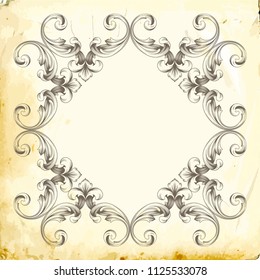 Retro baroque decorations element with flourishes calligraphic ornament. Vintage style design collection for Posters, Placards, Invitations, Banners, Badges and Logotypes.