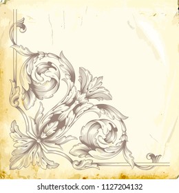Retro baroque decorations element with flourishes calligraphic ornament. Vintage style design collection for Posters, Placards, Invitations, Banners, Badges and Logotypes.