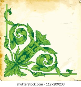 Retro baroque decorations element with flourishes calligraphic ornament. Vintage style design collection for Posters, Placards, Invitations, Banners, Badges and Logotypes.