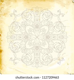 Retro baroque decorations element with flourishes calligraphic ornament. Vintage style design collection for Posters, Placards, Invitations, Banners, Badges and Logotypes.