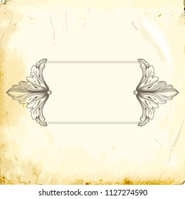 Retro baroque decorations element with flourishes calligraphic ornament. Vintage style design collection for Posters, Placards, Invitations, Banners, Badges and Logotypes.