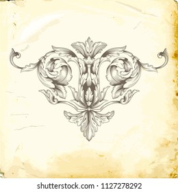 Retro baroque decorations element with flourishes calligraphic ornament. Vintage style design collection for Posters, Placards, Invitations, Banners, Badges and Logotypes.