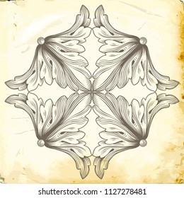 Retro baroque decorations element with flourishes calligraphic ornament. Vintage style design collection for Posters, Placards, Invitations, Banners, Badges and Logotypes.