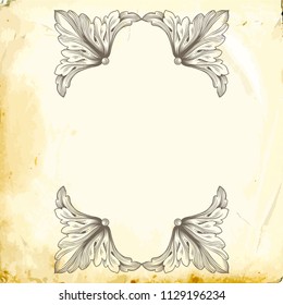 Retro baroque decorations element with flourishes calligraphic ornament. Vintage style design collection for Posters, Placards, Invitations, Banners, Badges and Logotypes.
