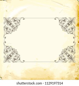 Retro baroque decorations element with flourishes calligraphic ornament. Vintage style design collection for Posters, Placards, Invitations, Banners, Badges and Logotypes.