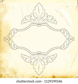 Retro baroque decorations element with flourishes calligraphic ornament. Vintage style design collection for Posters, Placards, Invitations, Banners, Badges and Logotypes.