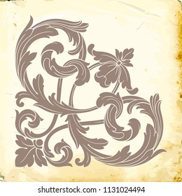 Retro baroque decorations element with flourishes calligraphic ornament. Vintage style design collection for Posters, Placards, Invitations, Banners, Badges and Logotypes.