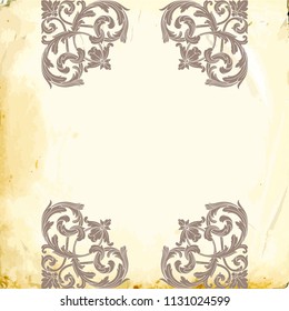 Retro baroque decorations element with flourishes calligraphic ornament. Vintage style design collection for Posters, Placards, Invitations, Banners, Badges and Logotypes.