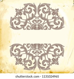 Retro baroque decorations element with flourishes calligraphic ornament. Vintage style design collection for Posters, Placards, Invitations, Banners, Badges and Logotypes.