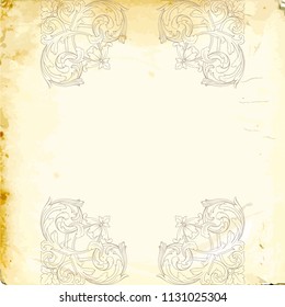 Retro baroque decorations element with flourishes calligraphic ornament. Vintage style design collection for Posters, Placards, Invitations, Banners, Badges and Logotypes.
