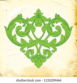 Retro baroque decorations element with flourishes calligraphic ornament. Vintage style design collection for Posters, Placards, Invitations, Banners, Badges and Logotypes.