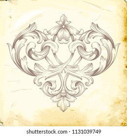 Retro baroque decorations element with flourishes calligraphic ornament. Vintage style design collection for Posters, Placards, Invitations, Banners, Badges and Logotypes.