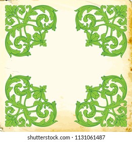 Retro baroque decorations element with flourishes calligraphic ornament. Vintage style design collection for Posters, Placards, Invitations, Banners, Badges and Logotypes.