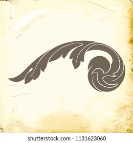 Retro baroque decorations element with flourishes calligraphic ornament. Vintage style design collection for Posters, Placards, Invitations, Banners, Badges and Logotypes.