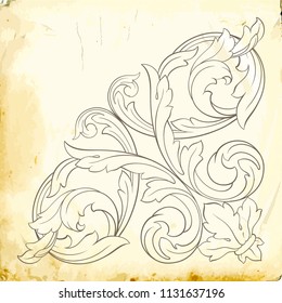 Retro baroque decorations element with flourishes calligraphic ornament. Vintage style design collection for Posters, Placards, Invitations, Banners, Badges and Logotypes.