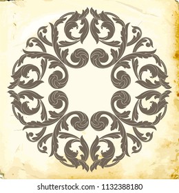 Retro baroque decorations element with flourishes calligraphic ornament. Vintage style design collection for Posters, Placards, Invitations, Banners, Badges and Logotypes.