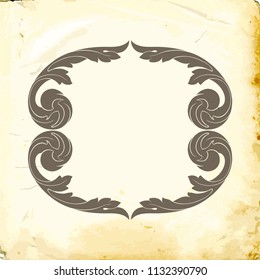 Retro baroque decorations element with flourishes calligraphic ornament. Vintage style design collection for Posters, Placards, Invitations, Banners, Badges and Logotypes.