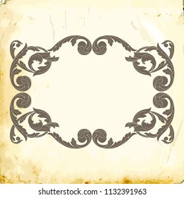 Retro baroque decorations element with flourishes calligraphic ornament. Vintage style design collection for Posters, Placards, Invitations, Banners, Badges and Logotypes.