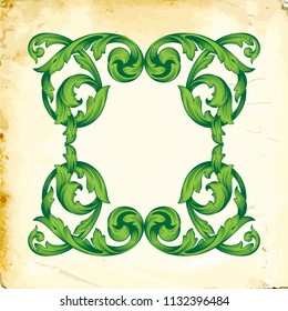 Retro baroque decorations element with flourishes calligraphic ornament. Vintage style design collection for Posters, Placards, Invitations, Banners, Badges and Logotypes.