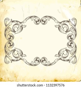 Retro baroque decorations element with flourishes calligraphic ornament. Vintage style design collection for Posters, Placards, Invitations, Banners, Badges and Logotypes.